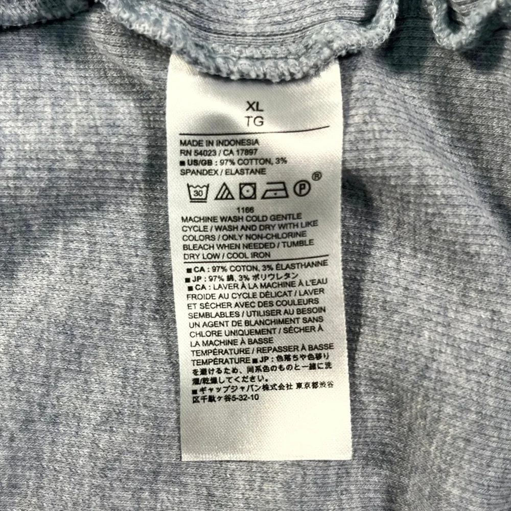 Banana Republic Waffle Knit T Shirt Mens XL Gray Cotton Stretch Crew Neck